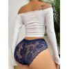 imageMilumia Women Sexy Lace Panty Underwear Low Rise Soft Panties Cheeky Bikini BriefsDark Blue
