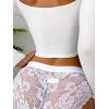 imageMilumia Women Sexy Lace Panty Underwear Low Rise Soft Panties Cheeky Bikini BriefsWhite