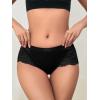imageMilumia Women Sexy Lace Satin Silk Panties Underwear Mid Waist Breathable Bikini BriefsBlack