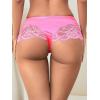 imageMilumia Women Sexy Lace Satin Silk Panties Underwear Mid Waist Breathable Bikini BriefsBright Rose Pink