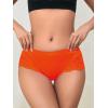 imageMilumia Women Sexy Lace Satin Silk Panties Underwear Mid Waist Breathable Bikini BriefsBurnt Orange