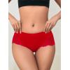 imageMilumia Women Sexy Lace Satin Silk Panties Underwear Mid Waist Breathable Bikini BriefsRed