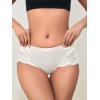 imageMilumia Women Sexy Lace Satin Silk Panties Underwear Mid Waist Breathable Bikini BriefsWhite
