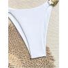 imageMilumia Womens 2 Piece Halter Tie Back Cheeky Swimsuit Metal Decor Triangle Thong Bikini SetWhite