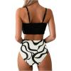 imageMilumia Womens 2 Piece High Waisted Bow Bikini Set Twist Front Ruched Swimsuits Bathing SuitsBlack and White