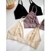 imageMilumia Womens 3 Pack Triangle Bralettes Adjustable Straps Soft Wirefree Everyday BrasDusty Pink Apricot