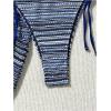 imageMilumia Womens 3 Piece Boho Bikini Set with Cover Ups Triangle Halter SwimsuitsBlue