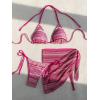 imageMilumia Womens 3 Piece Boho Bikini Set with Cover Ups Triangle Halter SwimsuitsMulticolor