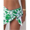 imageMilumia Womens 3 Piece Swimsuit Floral Print Bandeau Bikini Swimwear with Cover UpsGreen