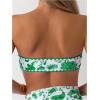 imageMilumia Womens 3 Piece Swimsuit Floral Print Bandeau Bikini Swimwear with Cover UpsGreen