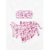 imageMilumia Womens 3 Piece Swimsuit Floral Print Bandeau Bikini Swimwear with Cover UpsHot Pink