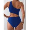 imageMilumia Womens Cut Out One Piece Swimsuit One Shoulder Sleeveless Wireless Bathing SuitsRoyal Blue