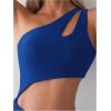 imageMilumia Womens Cut Out One Piece Swimsuit One Shoulder Sleeveless Wireless Bathing SuitsRoyal Blue