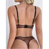 imageMilumia Womens Leopard Lingerie Sets Cheetah See Through Mesh Bra and Panty 2 PieceBrown and Red