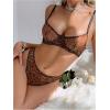 imageMilumia Womens Leopard Lingerie Sets Cheetah See Through Mesh Bra and Panty 2 PieceBrown and Red