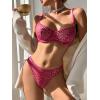 imageMilumia Womens Leopard Lingerie Sets Cheetah See Through Mesh Bra and Panty 2 PieceHot Pink