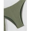 imageMilumia Womens Metal Textured 3 Piece Swimsuit Strapless Bandeau Bikini Set with Coverup Bathing SuitArmy Green