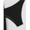imageMilumia Womens Metal Textured 3 Piece Swimsuit Strapless Bandeau Bikini Set with Coverup Bathing SuitBlack