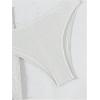 imageMilumia Womens Metal Textured 3 Piece Swimsuit Strapless Bandeau Bikini Set with Coverup Bathing SuitWhite