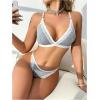 imageMilumia Womens Ribbed Lace Trim Wireless Bra and Panty Set 2 Piece Bralettes and Thong Underwear LingerieGrey