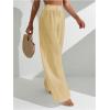 imageMilumia Womens Summer Linen Bathing Suit Cover Up Swim Beach Pants Sheer Wide Leg Swimsuit Coverup PantsApricot