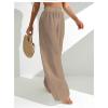 imageMilumia Womens Summer Linen Bathing Suit Cover Up Swim Beach Pants Sheer Wide Leg Swimsuit Coverup PantsKhaki