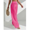 imageMilumia Womens Summer Linen Bathing Suit Cover Up Swim Beach Pants Sheer Wide Leg Swimsuit Coverup PantsPink