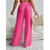 imageMilumia Womens Summer Linen Bathing Suit Cover Up Swim Beach Pants Sheer Wide Leg Swimsuit Coverup PantsPink