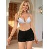 imageMilumia Womens Swimsuit Crochet Cover Up Shorts Drawstring Beach Swim Coverup ShortsBlack