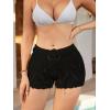 imageMilumia Womens Swimsuit Crochet Cover Up Shorts Drawstring Beach Swim Coverup ShortsBlack