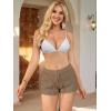 imageMilumia Womens Swimsuit Crochet Cover Up Shorts Drawstring Beach Swim Coverup ShortsKhaki