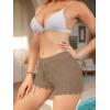 imageMilumia Womens Swimsuit Crochet Cover Up Shorts Drawstring Beach Swim Coverup ShortsKhaki