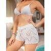 imageMilumia Womens Swimsuit Crochet Cover Up Shorts Drawstring Beach Swim Coverup ShortsWhite