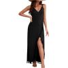 imageMilumia Womens Tassel Trim Wrap Beach Cover Up Long Dress Sleeveless Bikini Coverups KmonoDark Black
