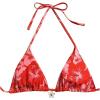 imageMilumia Floral Halter String Triangle Bikini Top for Women Bathing Suit Swim TopRed