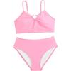 imageMilumia Girls 2 Piece Bikini Sets Ring Linked Spaghetti Strap Swimsuit Bathing SuitPink