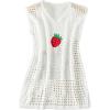 imageMilumia Girls Crochet Swim Cover Up Strawberry Sleeveless Short Coverup Dress BeachwearWhite