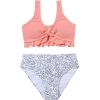 imageMilumia Girls Cute Two Piece Bikini Set Dalmatian Print Frill Trim Knot SwimsuitA Multicolored