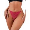 imageMilumia Women Cheeky Sexy Lace Thongs Panties Low Rise GString UnderwearHot Pink