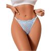 imageMilumia Women Cheeky Sexy Lace Thongs Panties Low Rise GString UnderwearLight Blue