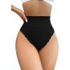 imageMilumia Women High Waist Sexy Panties French Cut Bikinis UnderwearBlack