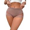 imageMilumia Women Sexy Boyshorts Lace Mesh Panties Low Rise Cheeky UnderwearBrown