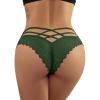 imageMilumia Women Sexy Floral Lace Underwear Criss Cross Seamless Bikini Panty BriefForest Green