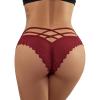 imageMilumia Women Sexy Floral Lace Underwear Criss Cross Seamless Bikini Panty BriefRed