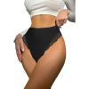 imageMilumia Women Sexy Lace Panties Underwear High Waisted Thongs French Cut BikinisBlack
