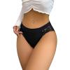 imageMilumia Women Sexy Lace Panty Underwear Low Rise Soft Panties Cheeky Bikini BriefsBlack