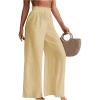 imageMilumia Womens Summer Linen Bathing Suit Cover Up Swim Beach Pants Sheer Wide Leg Swimsuit Coverup PantsApricot