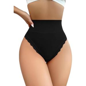 imageMilumia Women High Waist Sexy Panties French Cut Bikinis UnderwearBlack