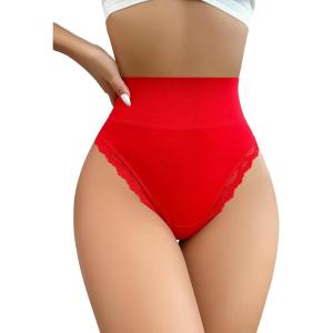 imageMilumia Women High Waist Sexy Panties French Cut Bikinis UnderwearRed