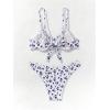 imageMilumia Womens 2 Piece Bikini Sets Ditsy Floral Swimsuit Tie Back SwimwearBlue
